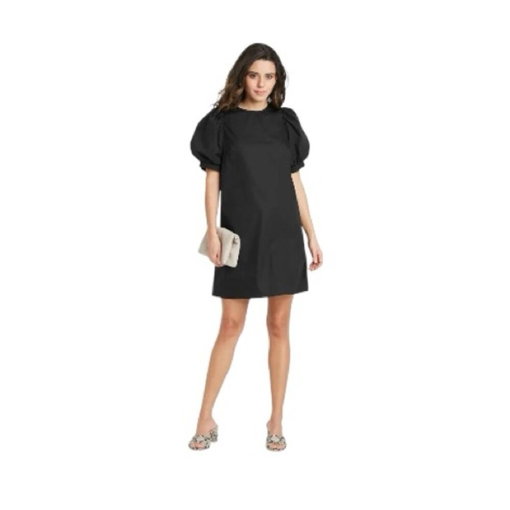 Target A New Day Black Puff Sleeve Short Shift Dress Short Length Size XXL